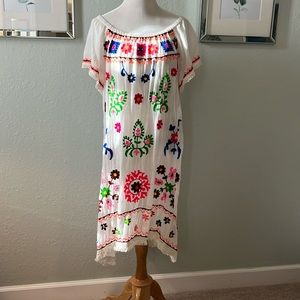 Rubyyaya Medium sheer cotton gauze embroidered dress